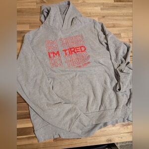 Cozy Gray Hoodie with Red Graphic
